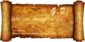Gácsi Deodát névjegykártya